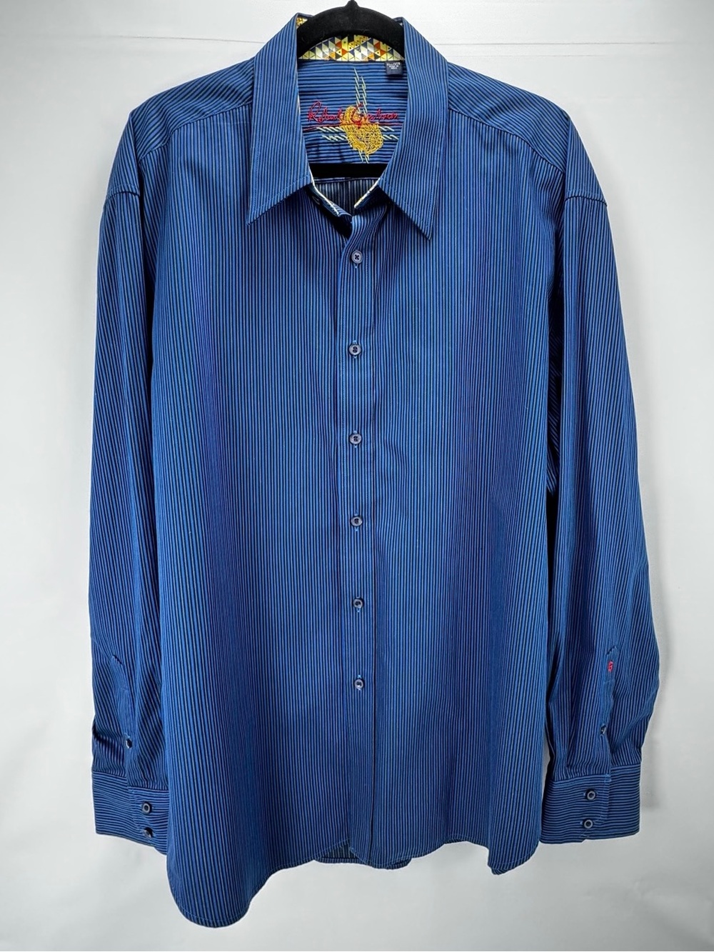 Robert Graham Navy Blue Pinstripe Casual Button-Down Shirt